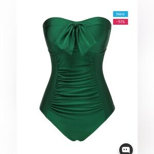 Retro Stage Emerald Green One Piece Swimsuit XL